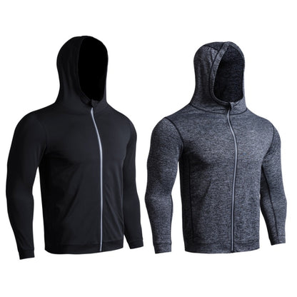 SIGETU Men Sport Hooded Zipper Coat (สี: เทา Size: XXL), M, L, XL, XXL, XXXL