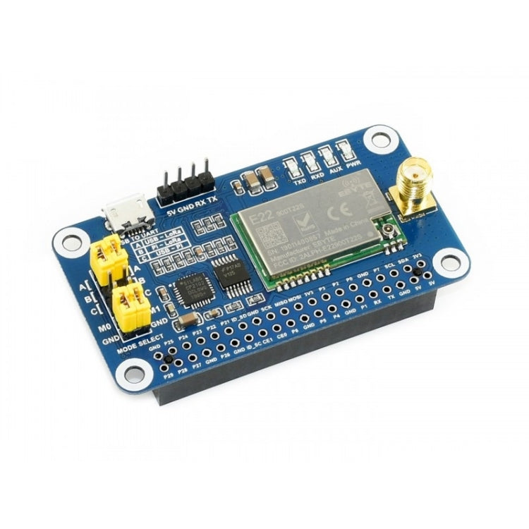 คลื่นความถี่ Waveshare SX1262 LoRa HAT 915MHz สำหรับ Raspberry Pi ใช้ได้กับอเมริกา / โอเชียเนีย / เอเชีย, 915MHz