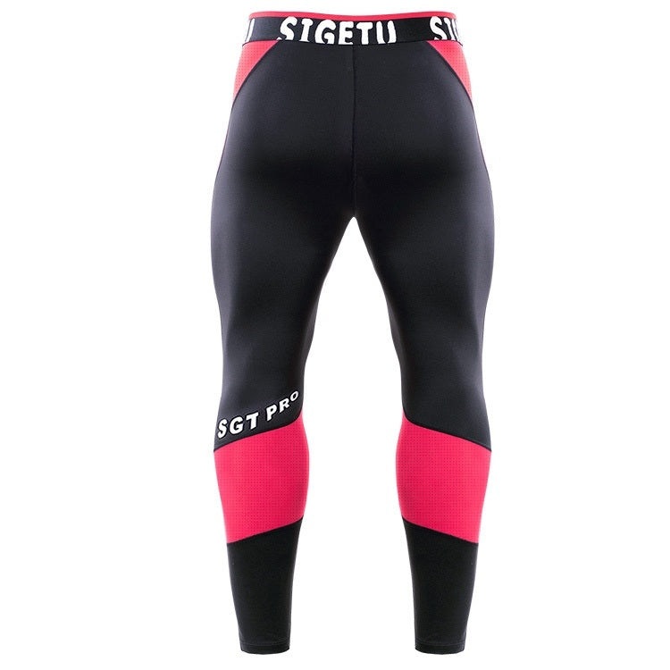 SIGETU Men Fitness กางเกงยืดแห้งเร็ว (สี:ดำเขียว Size:XXL), S, M, L, XL, XXL, XXXL