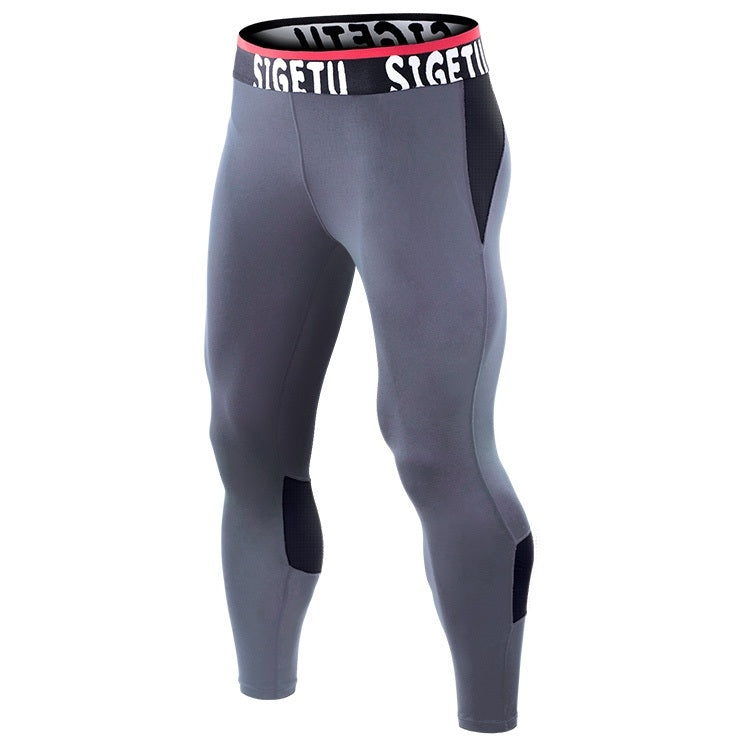SIGETU Men Fitness กางเกงยืดแห้งเร็ว (สี:ดำเขียว Size:XXL), S, M, L, XL, XXL, XXXL