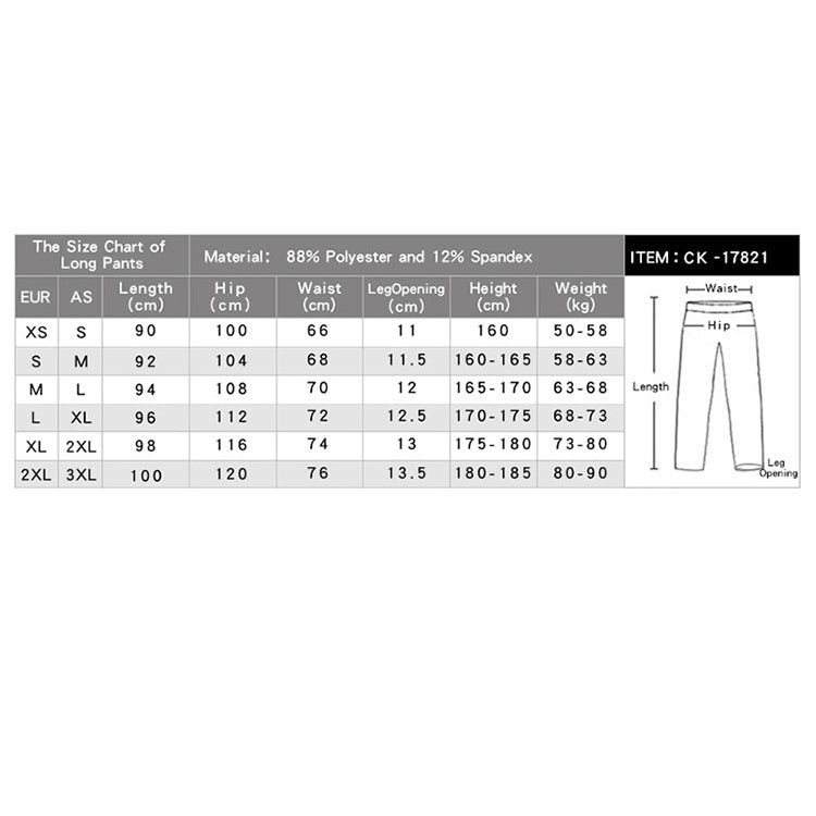 SIGETU Men Quick-drying Elastic Sport Pants (สี:ดำ Size:S), S, M, L, XL, 2XL, 3XL