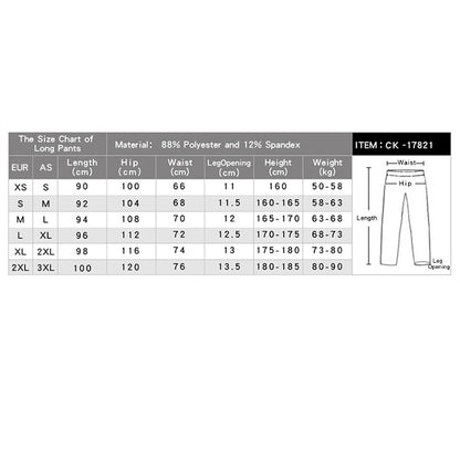 SIGETU Men Quick-drying Elastic Sport Pants (สี:ดำ Size:S), S, M, L, XL, 2XL, 3XL