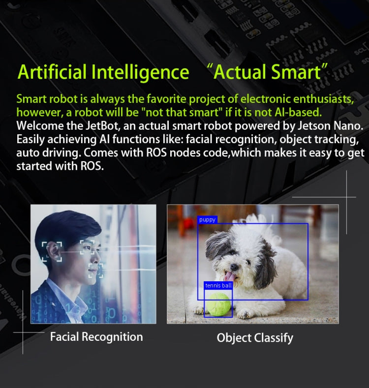 Waveshare JetBot AI Kit, หุ่นยนต์ AI จาก Jetson Nano, Based on Jetson Nano