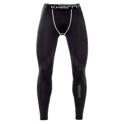 SIGETU เลกกิ้งกีฬายืดหยุ่นแห้งเร็วผู้ชาย (สี:ดำ Size:S), S, M, L, 2XL, 3XL