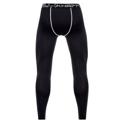 SIGETU เลกกิ้งกีฬายืดหยุ่นแห้งเร็วผู้ชาย (สี:ดำ Size:S), S, M, L, 2XL, 3XL