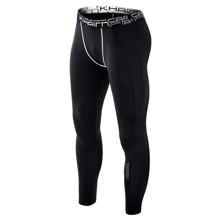 SIGETU เลกกิ้งกีฬายืดหยุ่นแห้งเร็วผู้ชาย (สี:ดำ Size:S), S, M, L, 2XL, 3XL
