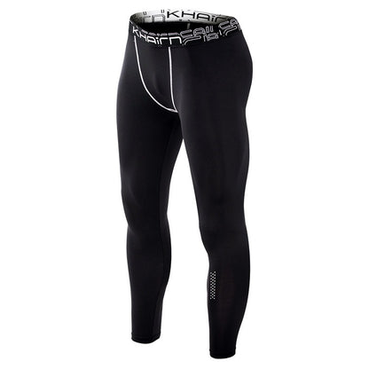 SIGETU เลกกิ้งกีฬายืดหยุ่นแห้งเร็วผู้ชาย (สี:ดำ Size:S), S, M, L, 2XL, 3XL