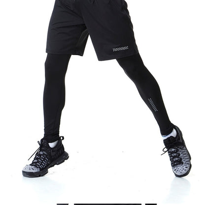 SIGETU เลกกิ้งกีฬายืดหยุ่นแห้งเร็วผู้ชาย (สี:ดำ Size:S), S, M, L, 2XL, 3XL
