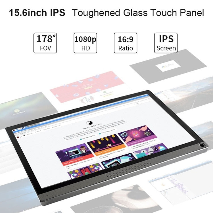 Waveshare 15.6 นิ้ว 1920x1080 Full HD จอสัมผัส IPS แบบพกพาอเนกประสงค์, พอร์ต HD / Type-C, 15.6 inch / 16527