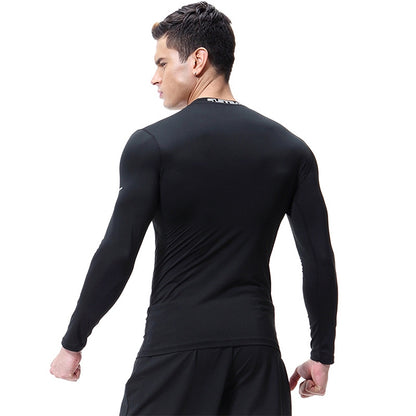 SIGETU เสื้อผ้าออกกำลังกายแขนยาวผู้ชายแห้งเร็ว (สี:ดำ ไซส์:XXL), S, M, L, XL, 2XL, 3XL