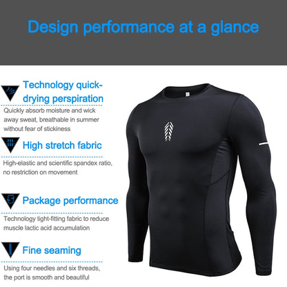 SIGETU เสื้อผ้าออกกำลังกายแขนยาวผู้ชายแห้งเร็ว (สี:ดำ ไซส์:XXL), S, M, L, XL, 2XL, 3XL