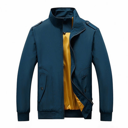 เสื้อแจ็คเก็ตผู้ชายคอปกแขนยาวสีทึบ Collage, L, XL, XXL, XXXL, XXXXL, 5XL