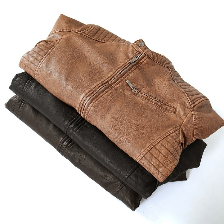 แจ็คเก็ตหนังผู้ชายทันสมัย, M, L, XL, XXL, XXXL, 4XL