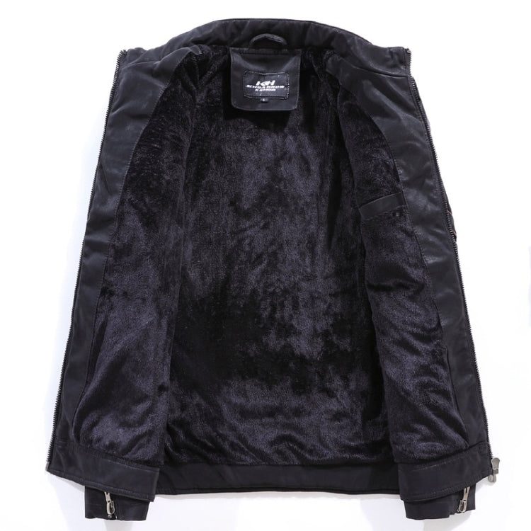 เสื้อแจ็คเก็ตหนังลำลองผู้ชาย (สี: กาแฟ ขนาด: XXXL), M, L, XL, XXL, XXXL