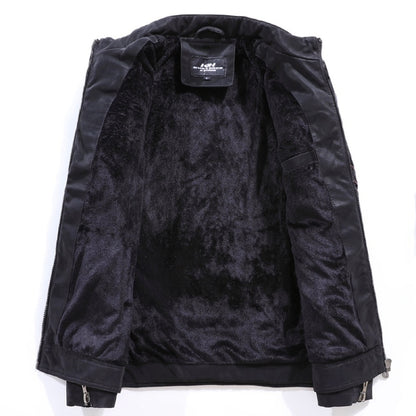 เสื้อแจ็คเก็ตหนังลำลองผู้ชาย (สี: กาแฟ ขนาด: XXXL), M, L, XL, XXL, XXXL