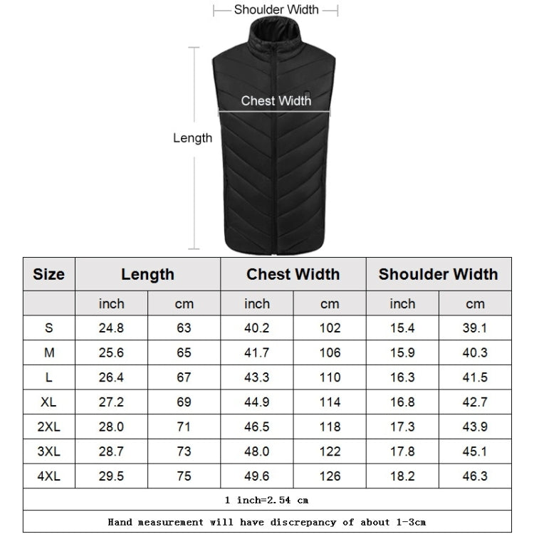 USB Security Smart อุณหภูมิคงที่ Fever Men Stand Collar Cotton Vest, S, M, L, XL, XXL, XXXL, XXXXL