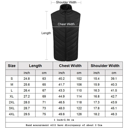 USB Security Smart อุณหภูมิคงที่ Fever Men Stand Collar Cotton Vest, S, M, L, XL, XXL, XXXL, XXXXL