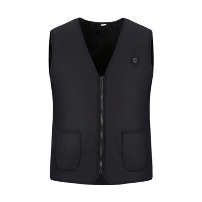 Plus Velvet Inside Men and Women Intelligent Charging Heating Vest Warm Clothes(Color:Black Size:XXXL), M, L, XL, XXL, XXXL