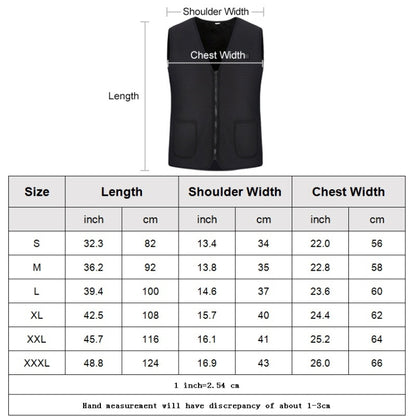 Plus Velvet Inside Men and Women Intelligent Charging Heating Vest Warm Clothes(Color:Black Size:XXXL), M, L, XL, XXL, XXXL