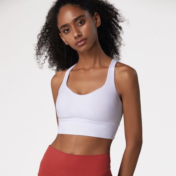 สปอร์ตบราเปลือยที่เป็นมิตรกับผิวหนัง Cross Back เสื้อกั๊กฟิตเนสกันกระแทก (สี: เทาน้ำเงินไซส์: XL), S, M, L, XL