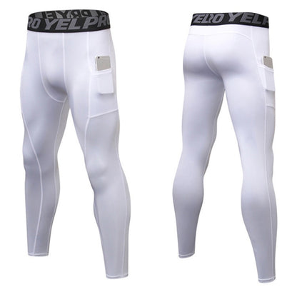 กางเกงรัดรูปยืดซับเหงื่อพร้อมกระเป๋าใส่วิ่ง (สี:แดง Size:S), S, M, L, XL, XXL