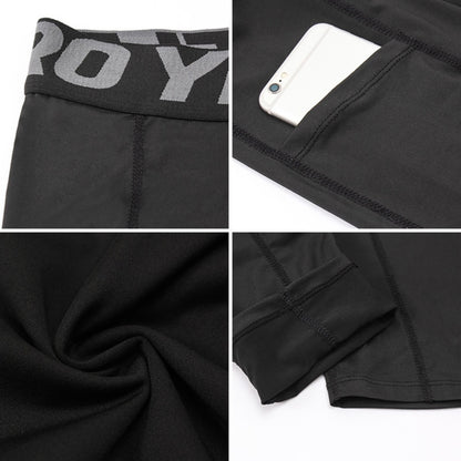 กางเกงรัดรูปยืดซับเหงื่อพร้อมกระเป๋าใส่วิ่ง (สี:แดง Size:S), S, M, L, XL, XXL