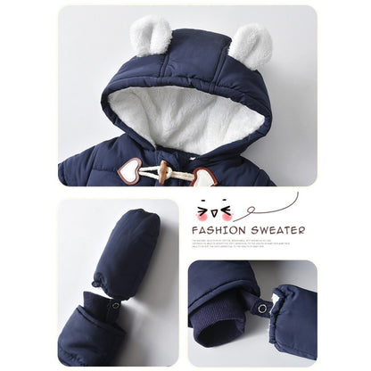 Onesies ทารกที่ควิลท์และกำมะหยี่อบอุ่น, 59, 66, 73, 80, 90