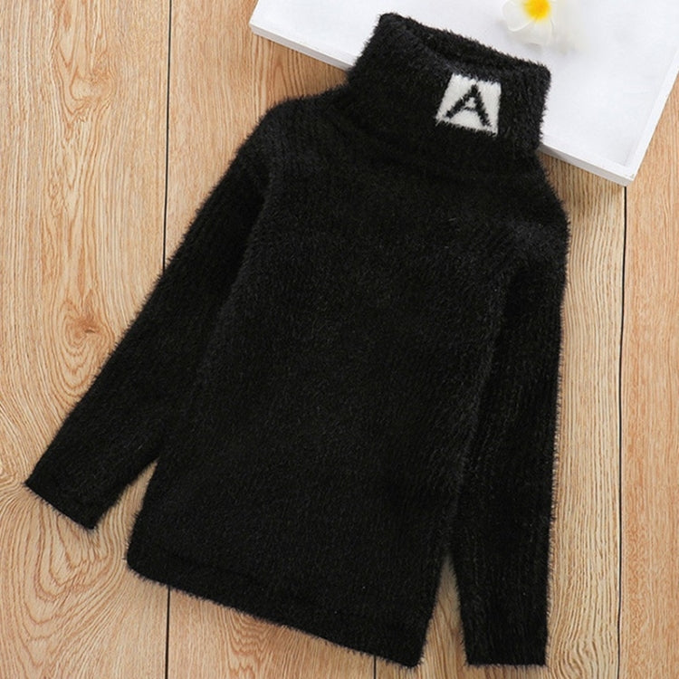 รูปแบบตัวอักษรเลียนแบบ Mink กำมะหยี่เด็กเสื้อคอเต่าถัก, 100cm, 110cm, 120cm, 130cm, 140cm, 150cm