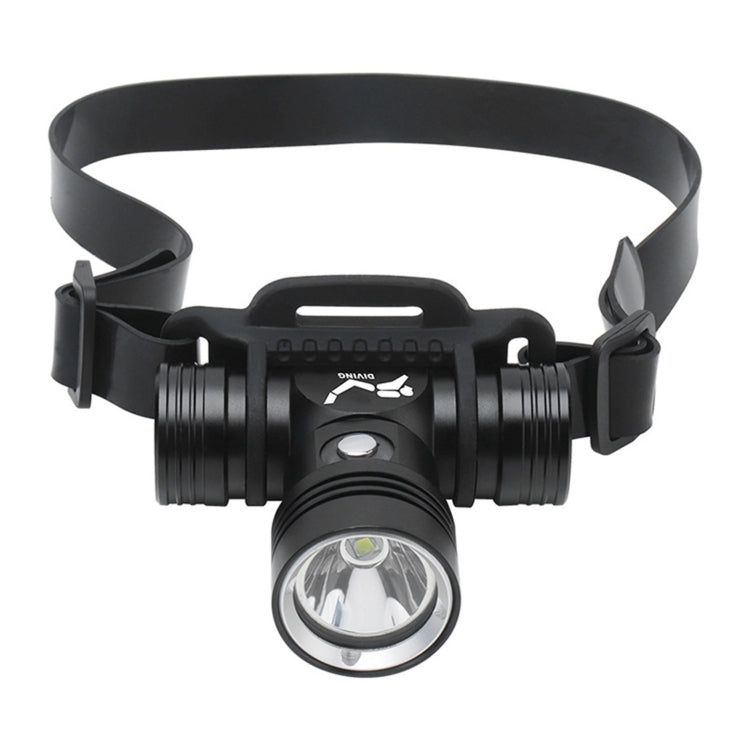 YWXLight 60m การถ่ายภาพใต้น้ำวิดีโอเติมไฟหน้าไฟฉายดำน้ำพร้อมฟังก์ชั่นแสดงแบตเตอรี่ (ไฟหน้า + แบตเตอรี่ + ที่ชาร์จ)