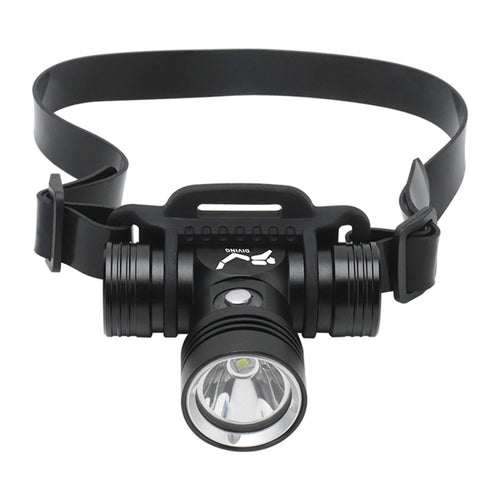 YWXLight 60m การถ่ายภาพใต้น้ำวิดีโอเติมไฟหน้าไฟฉายดำน้ำพร้อมฟังก์ชั่นแสดงแบตเตอรี่ (ไฟหน้า + แบตเตอรี่ + ที่ชาร์จ)