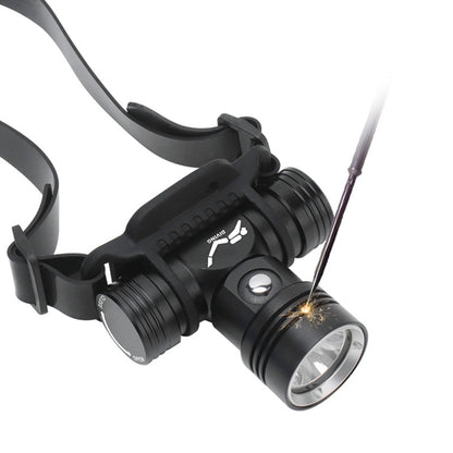 YWXLight 60m การถ่ายภาพใต้น้ำวิดีโอเติมไฟหน้าไฟฉายดำน้ำพร้อมฟังก์ชั่นแสดงแบตเตอรี่ (ไฟหน้า + แบตเตอรี่ + ที่ชาร์จ)