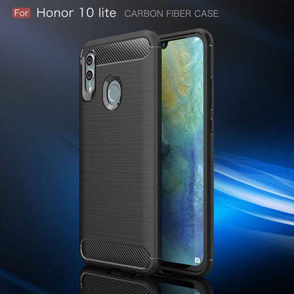 เคสกันกระแทกเนื้อคาร์บอนไฟเบอร์ TPU สำหรับ Huawei Honor 10 Lite / P Smart 2019, For Huawei Honor 10 Lite / P Smart 2019, Huawei Honor 10 Lite / P Smart 2019