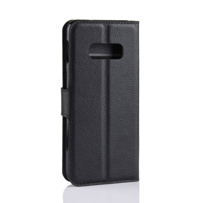 ซองหนังพลิกแนวนอนเนื้อลิ้นจี่สำหรับ Galaxy S10e, Galaxy S10e(Black)