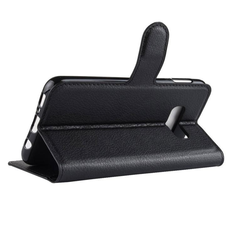 ซองหนังพลิกแนวนอนเนื้อลิ้นจี่สำหรับ Galaxy S10e, Galaxy S10e(Black)