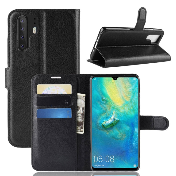 ซองหนังพลิกแนวนอนเนื้อลิ้นจี่สำหรับ Huawei P30 Pro, Huawei P30 Pro, VHuawei P30 Pro, For Huawei P30 Pro