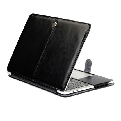 เคส PU หนังพลิกแนวนอนเนื้อม้าบ้าสำหรับ MacBook Pro 13.3 นิ้ว A1989 (2018), MacBook Pro 13.3 inch A1989 (2018)