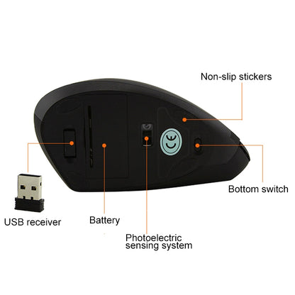 รุ่นแบตเตอรี่ เมาส์ไร้สาย แนวตั้ง 2.4GHz เมาส์ออปติคัล, Battery Version (Black), Battery Version (White)