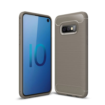 เคส TPU คาร์บอนไฟเบอร์พื้นผิวแปรงสำหรับ Galaxy S10e, For Galaxy S10e （Black）, For Galaxy S10e, For Samsung Galaxy S10e, Galaxy S10e (Brushed Texture)