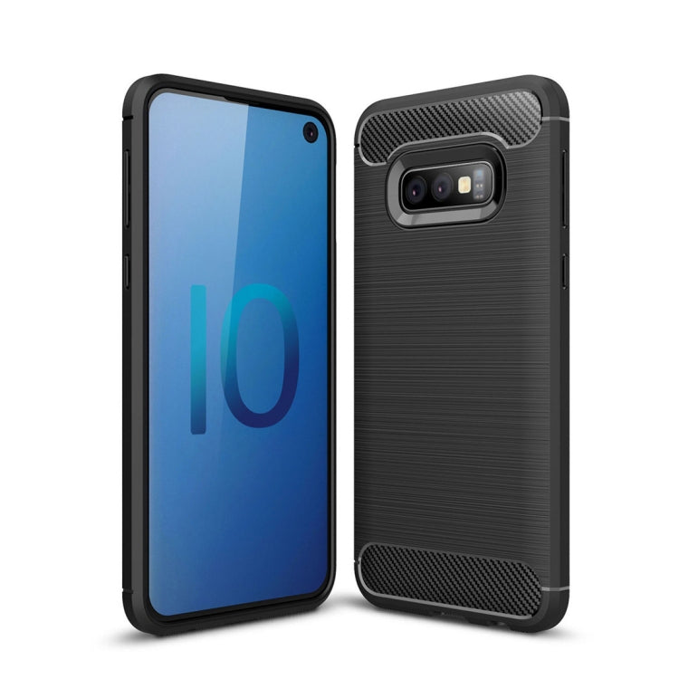 เคส TPU คาร์บอนไฟเบอร์พื้นผิวแปรงสำหรับ Galaxy S10e, For Galaxy S10e （Black）, For Galaxy S10e, For Samsung Galaxy S10e, Galaxy S10e (Brushed Texture)