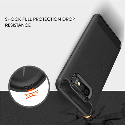 เคส TPU คาร์บอนไฟเบอร์พื้นผิวแปรงสำหรับ Galaxy S10e, For Galaxy S10e （Black）, For Galaxy S10e, For Samsung Galaxy S10e, Galaxy S10e (Brushed Texture)