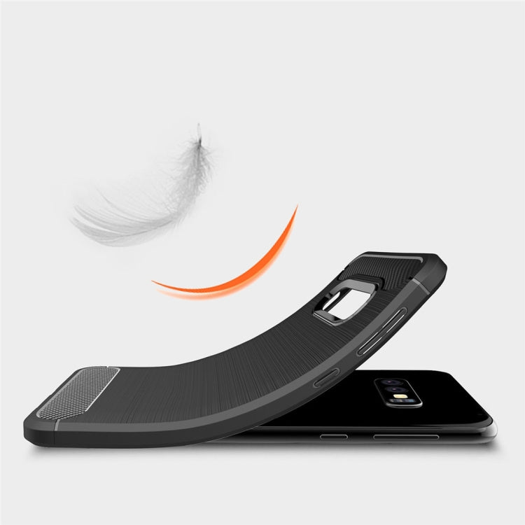 เคส TPU คาร์บอนไฟเบอร์พื้นผิวแปรงสำหรับ Galaxy S10e, For Galaxy S10e （Black）, For Galaxy S10e, For Samsung Galaxy S10e, Galaxy S10e (Brushed Texture)