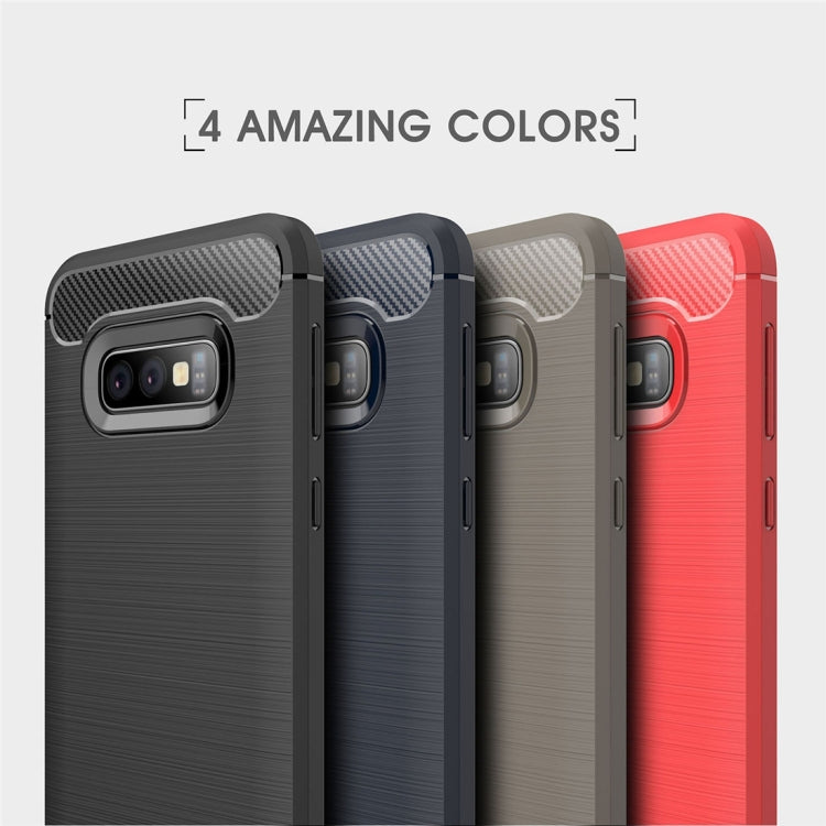 เคส TPU คาร์บอนไฟเบอร์พื้นผิวแปรงสำหรับ Galaxy S10e, For Galaxy S10e （Black）, For Galaxy S10e, For Samsung Galaxy S10e, Galaxy S10e (Brushed Texture)