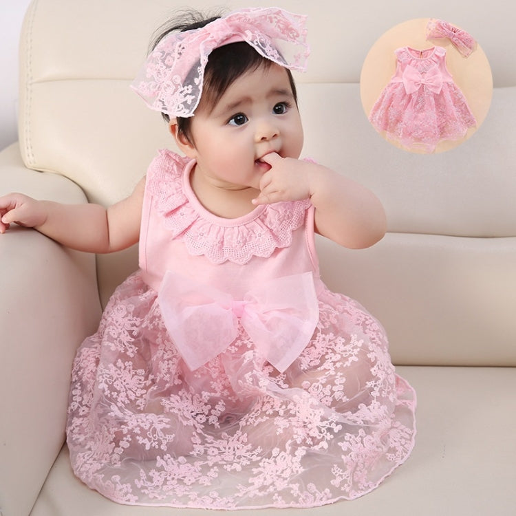 ชุดเดรสเด็กผู้หญิงติดโบว์ (สี:ขาว Size:66-73), 50, 60, 70, 80
