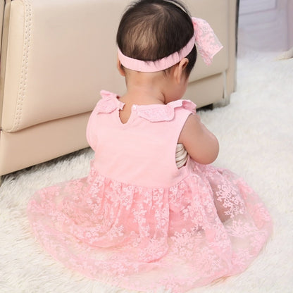 ชุดเดรสเด็กผู้หญิงติดโบว์ (สี:ขาว Size:66-73), 50, 60, 70, 80