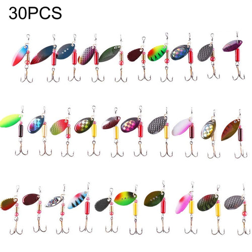 HENGJIA SPB30 30 PCS ชุดเลื่อมโลหะเลื่อมเหยื่อปลอมเหยื่อตกปลากะพงสด, ความยาว: 2.5 ถึง 4 ซม., ถุง, Bagged