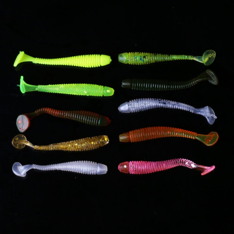 HENGJIA SO041 5cm/0.6g 10 PCS Fishing Wobbler Soft Jigging Fishing Lure Worm Swimbaits เหยื่อซิลิโคน