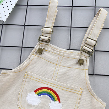 Summer Suspenders 2 ชิ้นชุดฤดูร้อนแขนสั้นลายทาง, 80, 90, 100, 110