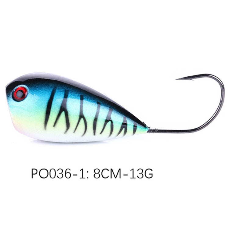 HENGJIA PO036 8cm/13g Big Mouth Single Hook Hitting Water Wave Hard Bait Lure Outdoor Fishing Gear Lure Fishing Bait Fishing Tackle, PO036-1, PO036-2, PO036-3, PO036-4, PO036-5, PO036-6, PO036-7
