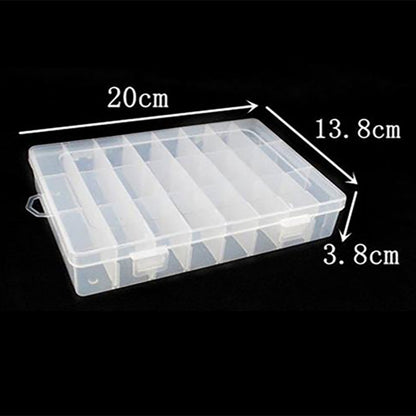 HENGJIA qt022 Twenty Four Grid กันน้ำมัลติฟังก์ชั่นตกปลา เครื่องมือ ที่เก็บเกียร์กล่องใส่อุปกรณ์ตกปลาแบบใส, qt022