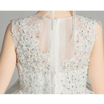 ชุดเจ้าหญิงลูกไม้แขนกุดยาว Pettiskirt ชุดทางการสำหรับเด็กผู้หญิง, 100cm, 110cm, 120cm, 130cm, 140cm, 150cm, 160cm